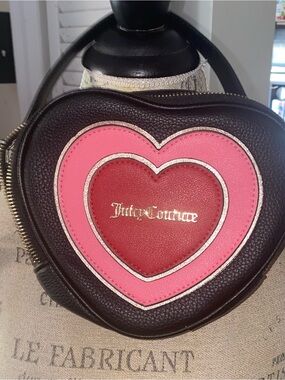 Juicy Couture Black, Red, & Pink Heart Crossbody Bag